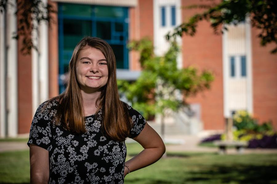 Elizabeth Skelly gained profession-based experience this summer as an intern with Vi-Jon, a company that manufactures general care products. (Photo by Todd Weddle/Northwest Missouri State University)