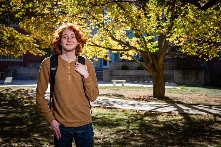 Jesse Reed completed a summer internship with Blue Cross Blue Shield's information security team as he works toward bachelor's degrees in cybersecurity and emergency and disaster management. (Photo by Todd Weddle/Northwest Missouri State University)