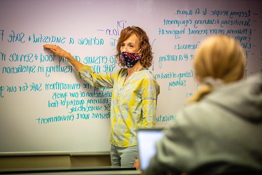 Dr. Karen From, pictured instructing a quality foods lab, recently became a fellow of the Academy of Nutrition and Dietetics. (Photo by Todd Weddle/Northwest Missouri State University)