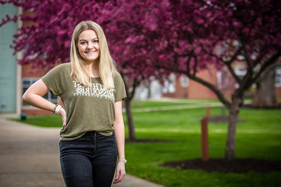 Caitlin McEntee graduated from Northwest in May with her bachelor’s degree in chemistry with a biochemistry emphasis. This fall, she is attending the University of Kansas to begin work toward her Ph.D. (Photo by Lauren Adams/Northwest Missouri State University)